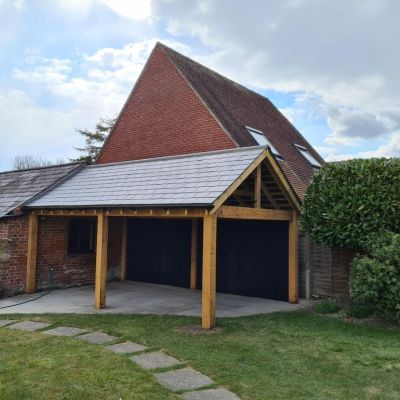 Oak shelter Long Melford TCI Suffolk